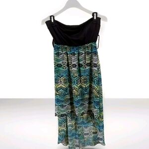 Sexy Black 🖤 & 💚Sea Green Cocktail Dress Hi-Low Strapless Size M  Rue 21 NWT